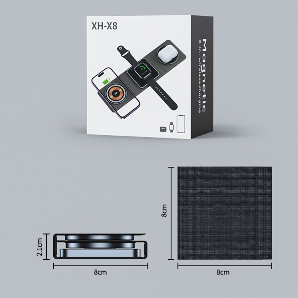 3-in-1 Foldable Wireless Charging Station - Charges iPhone, Apple Watch & AirPods Simultaneously